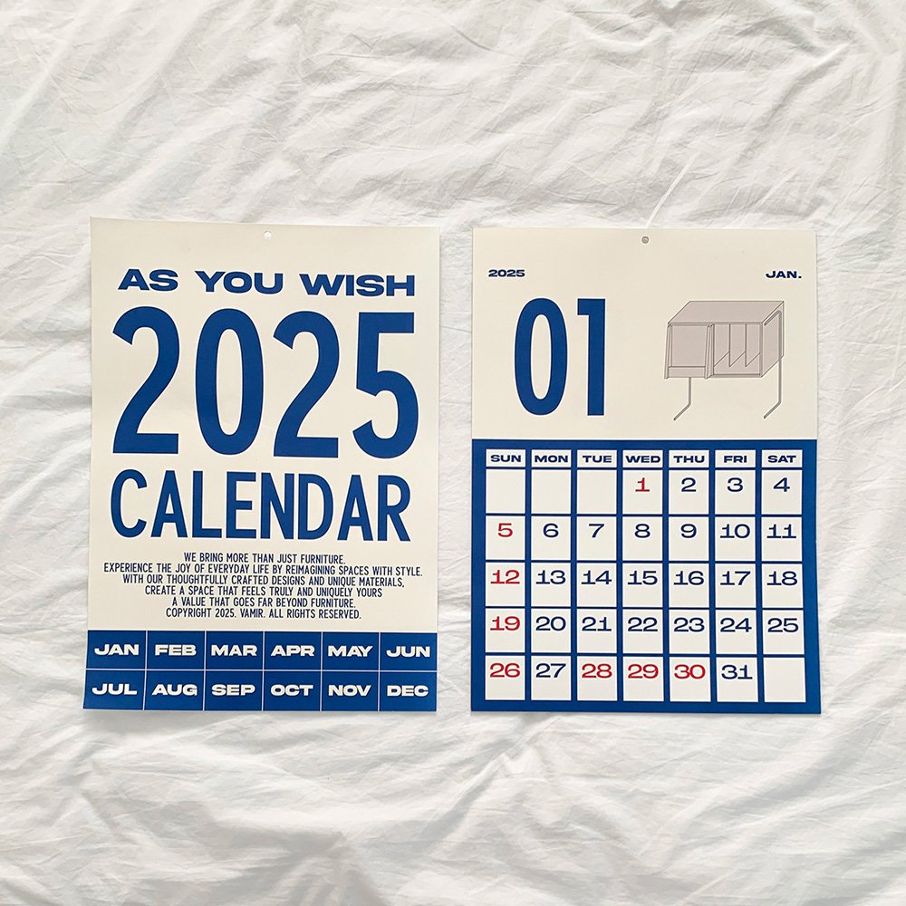 오그레 2025 벽걸이 달력 - 상품 이미지