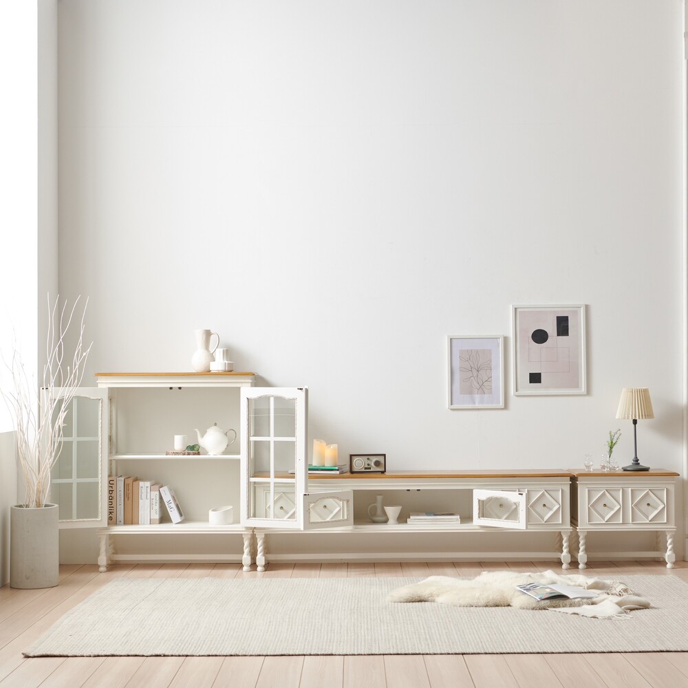 까사홈 로즈 아이보리  장식장