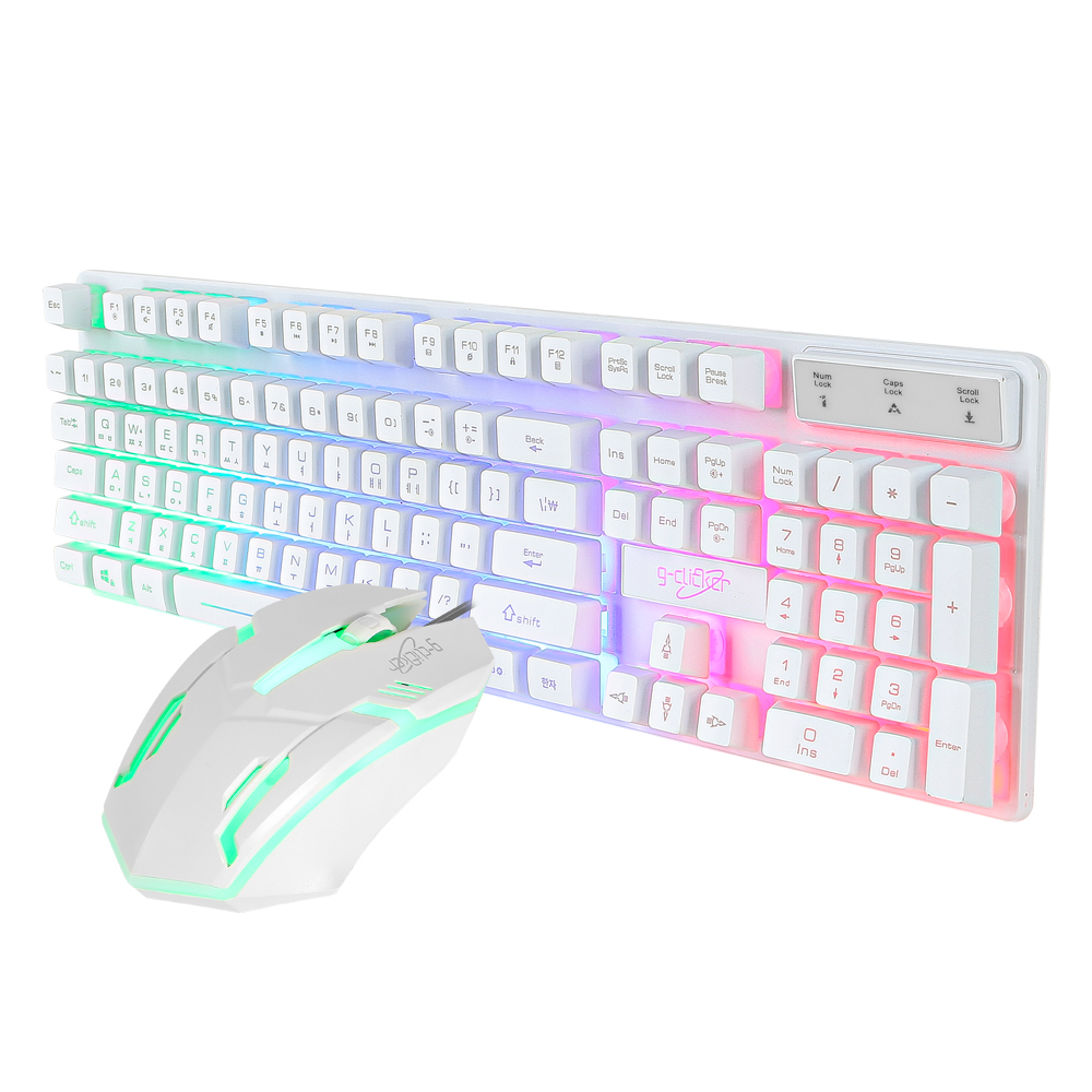 지클릭커 슈퍼히어로 GMK-180 PLUS 레인보우 키보드 마우스 세트 - 상세 이미지 4