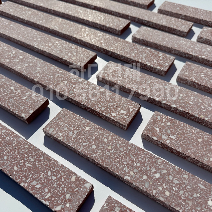 테라조 모노타일 500x50x12T 레드 / 하다건재 와이드벽돌타일