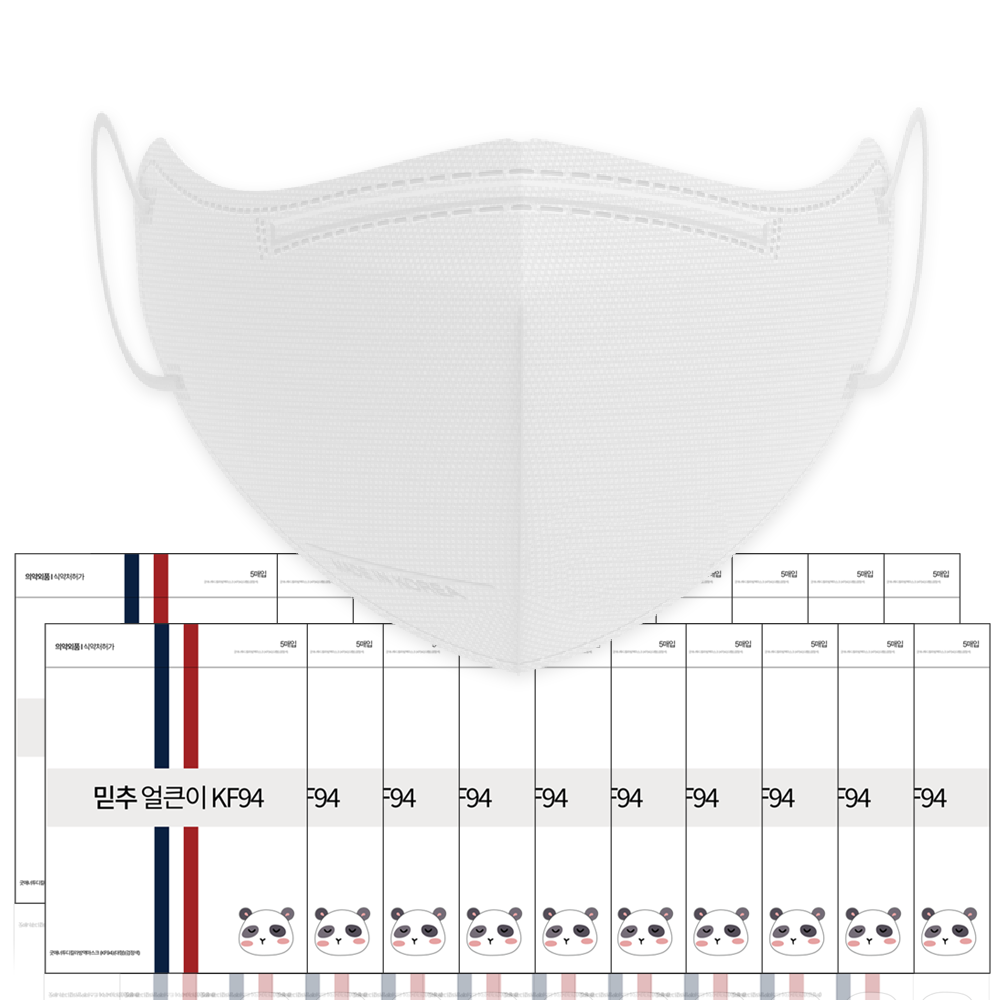 믿추 KF94 얼큰이 새부리형 마스크 귀편한 대형 코로나 숨쉬기편한 국산 XL(특대형), 화이트, 100개 - 상품 이미지