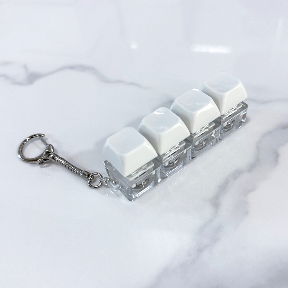 LED 키캡 키링 열쇠고리 딸깍이 스위치 가방 차키 선물 키링 화이트 4구 이미지