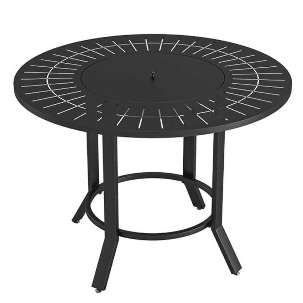 불판식탁 불판상 원형식탁 구멍 테이블 숯불 바베큐 100cm 메쉬망 - 상품 이미지