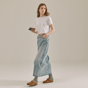 베이직하우스 2SET 여성 프리미엄 면 40수 크롭 반팔 티셔츠 착용 후기 | 사이즈/핏 총정리 - 상품 이미지 3