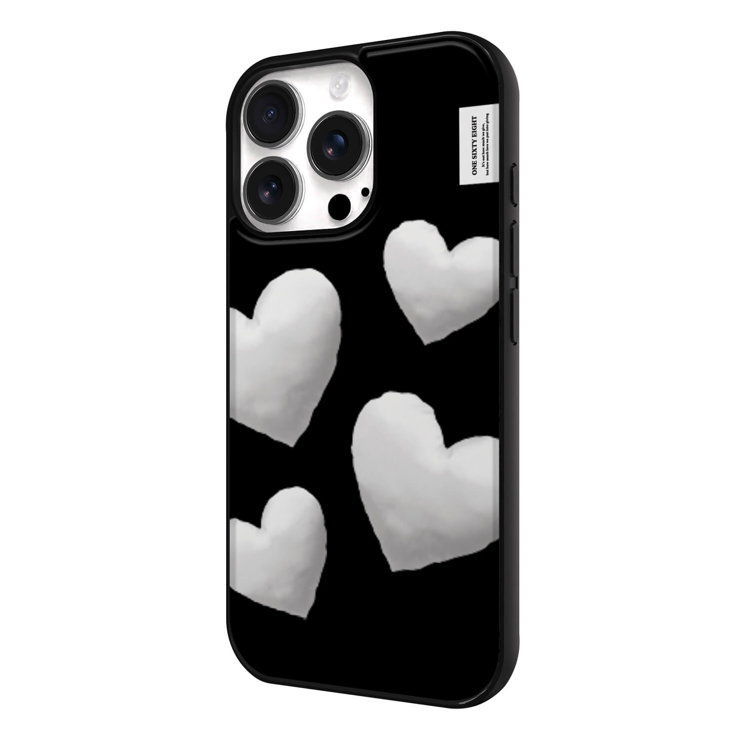 아이폰16 프로 맥세이프 케이스 심플 스웨이드 실버 하트 쿠션 패턴 - 상세 이미지 4