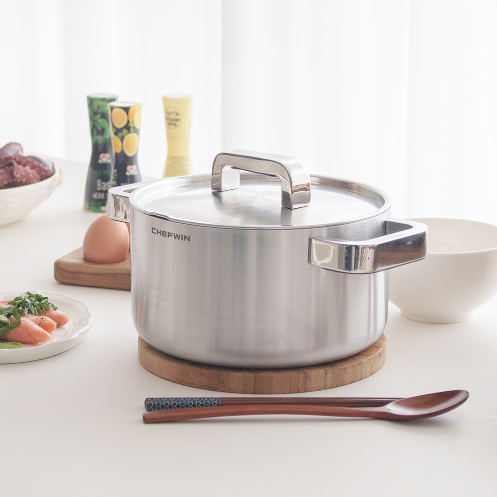 쉐프윈 316 통5중 스텐 20cm 양수냄비