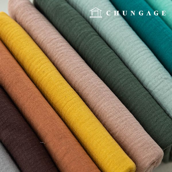 이중 요루 거즈 원단 대폭 면 워싱 천 무형광 크리미 25종 한마