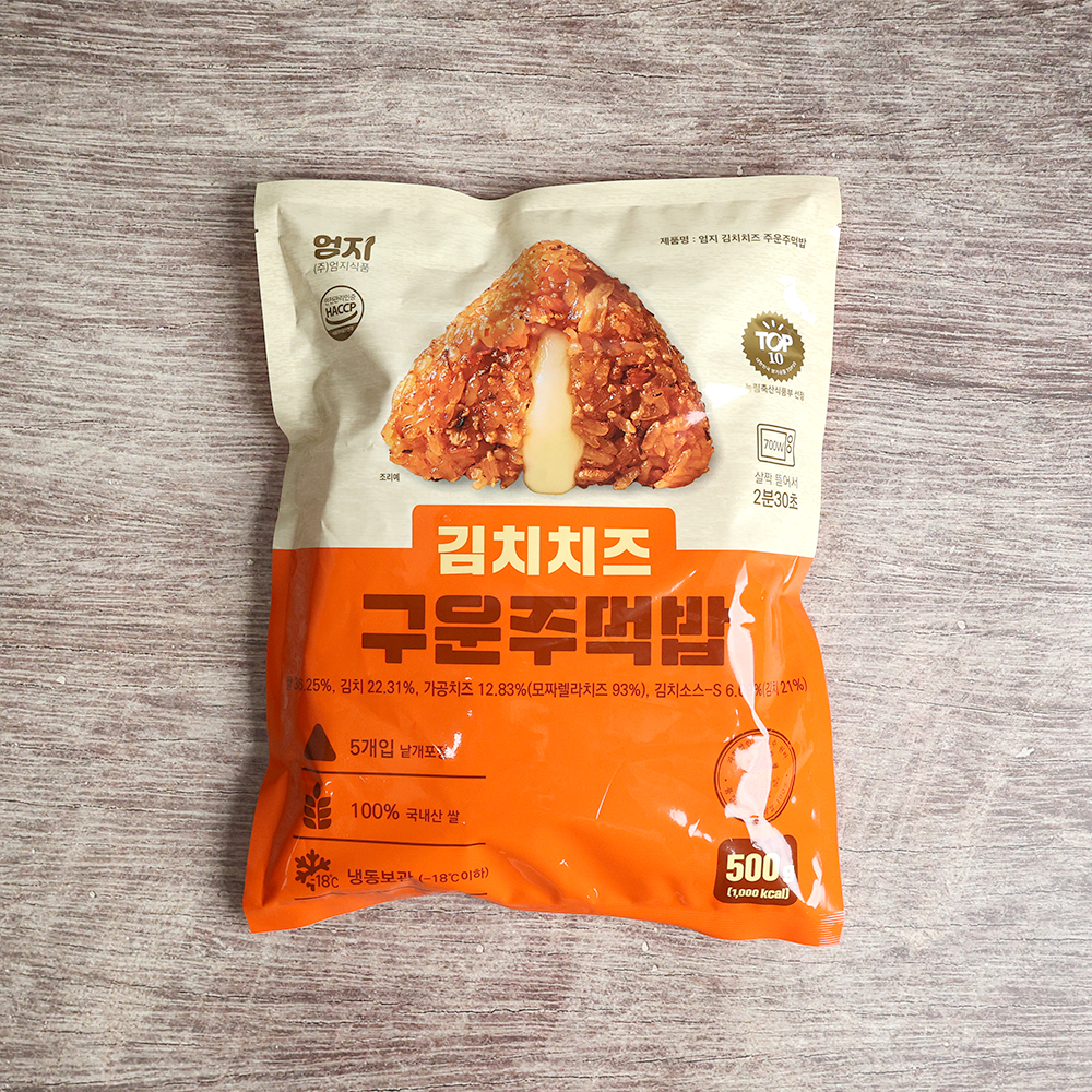 엄지 구운주먹밥 김치치즈 100g x 5개 삼각 냉동주먹밥 - 상품 이미지