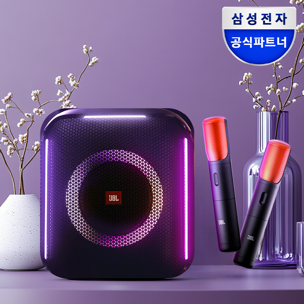 삼성전자 JBL 파티박스 앙코르 블루투스 스피커 휴대용 가정용 노래방 무선 마이크 세트