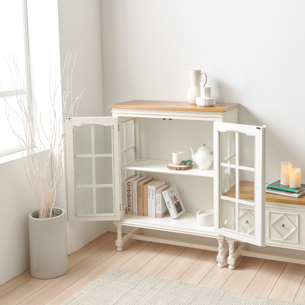 까사홈 로즈 아이보리  장식장