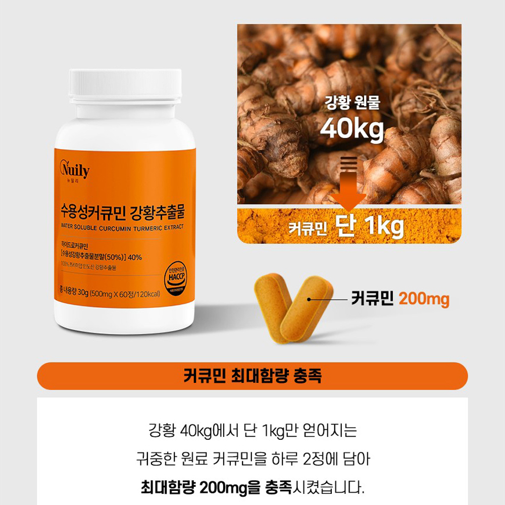 수용성 커큐민 강황 강항 하이드로 인도산 폴리페놀 - 상세 이미지 2