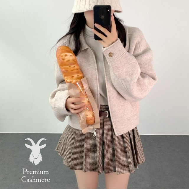 겨울아우터 가벼우면서 따뜻한 고퀄리티 캐시미어 울 카라 자켓 - 메인 이미지