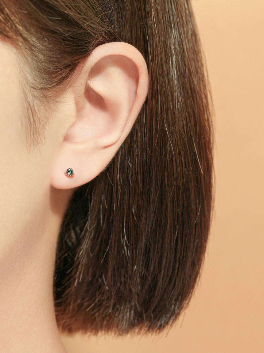 [1mm/1.2mm]14K 인터널 모이사나이트 다이아 샤이닝 라블렛 피어싱 귀걸이 이미지 8