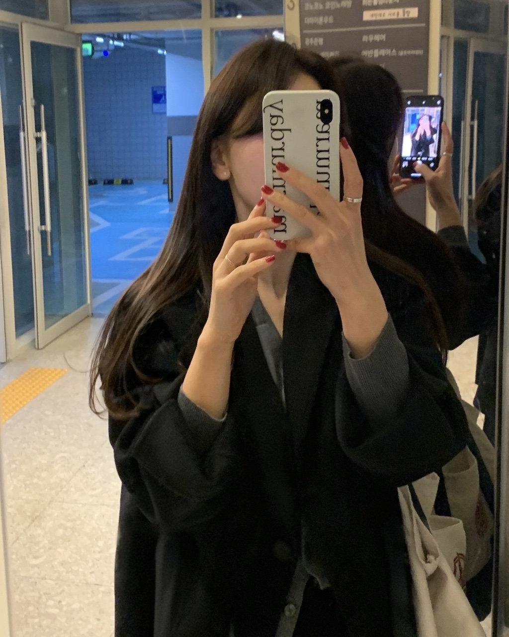 헤링본 울 핸드메이드 조끼내장 하프코트(블랙) 상세 이미지 5