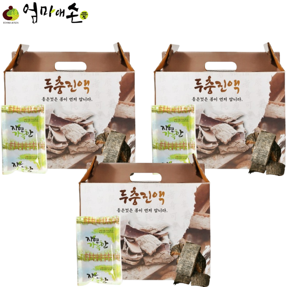 엄마애손 두충 나무 진액 즙 100% 100ml 60포 3박스 국내산 추출액 한방 약초 - 메인 이미지