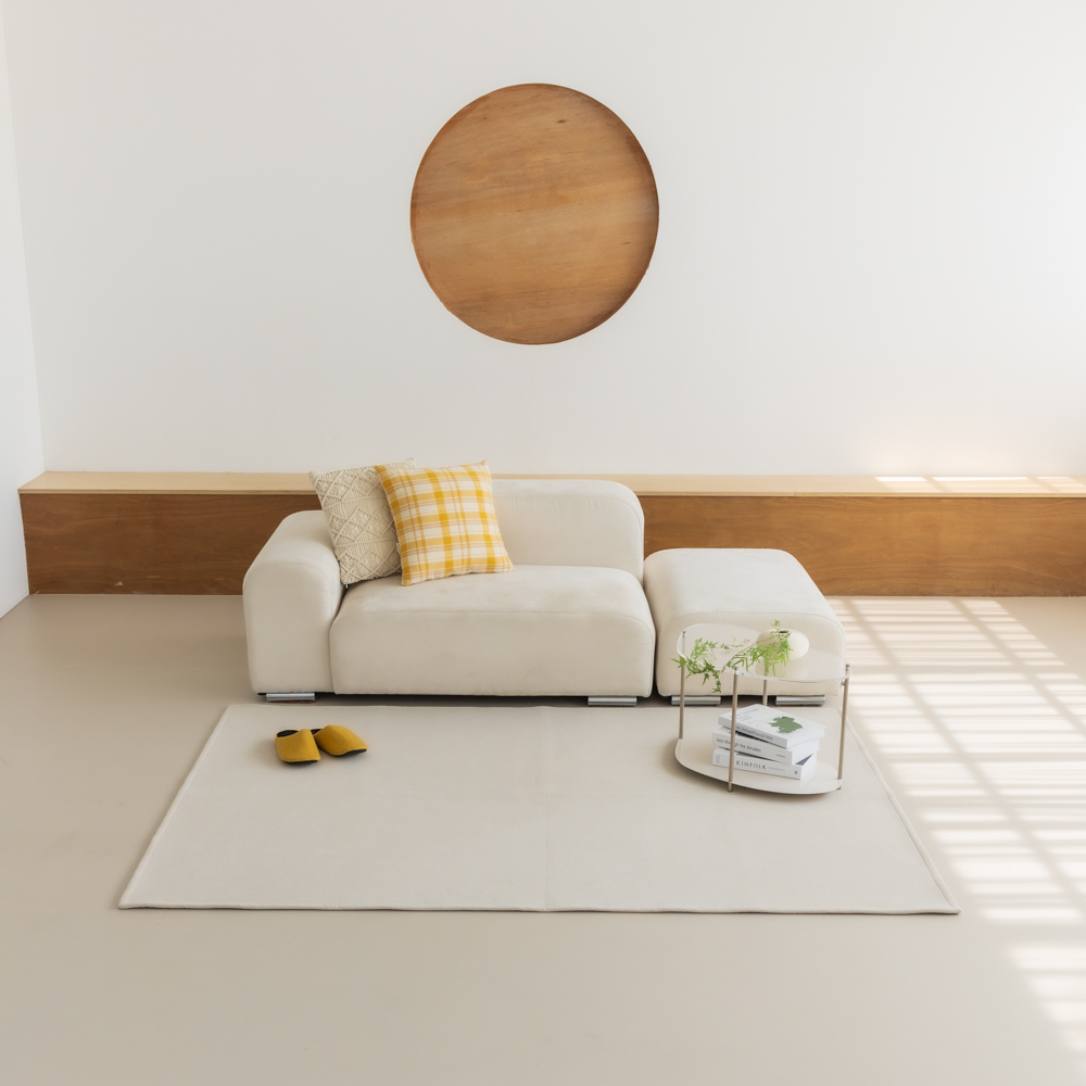 코튼 러그 먼지없는 순면 방수러그 거실카페트 베이지, 300x200cm