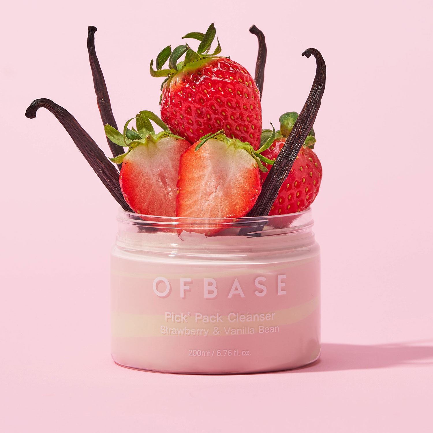 오브베이스 저자극 약산성 팩클렌저, 딸기 & 바닐라빈 200ml 블랙헤드 케어 모공·각질·피지·노폐물 제거 - 상세 이미지 2