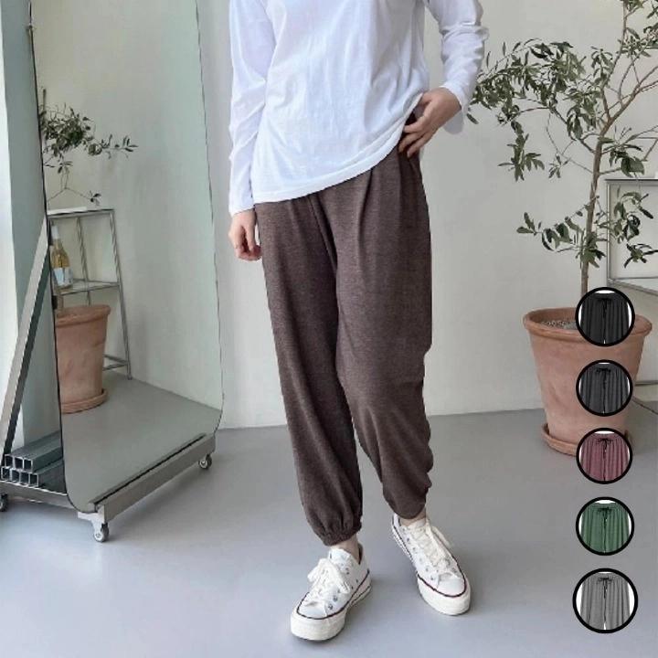 여자융기모바지 얇은조거바지 요즘유행바지 이미지