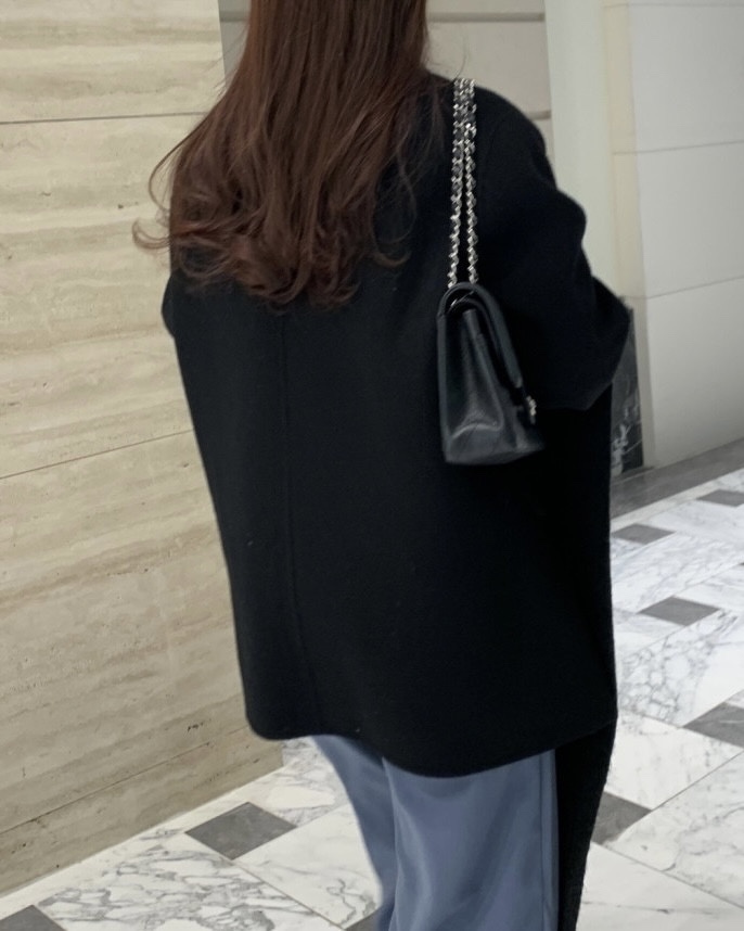 헤링본 울 핸드메이드 조끼내장 하프코트(블랙) 상세 이미지 31