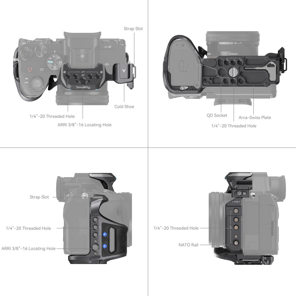 스몰리그 3710 소니 A7R5/A7M4/A7S3 코뿔소 어드밴스 카메라 케이지 키트 이미지 7