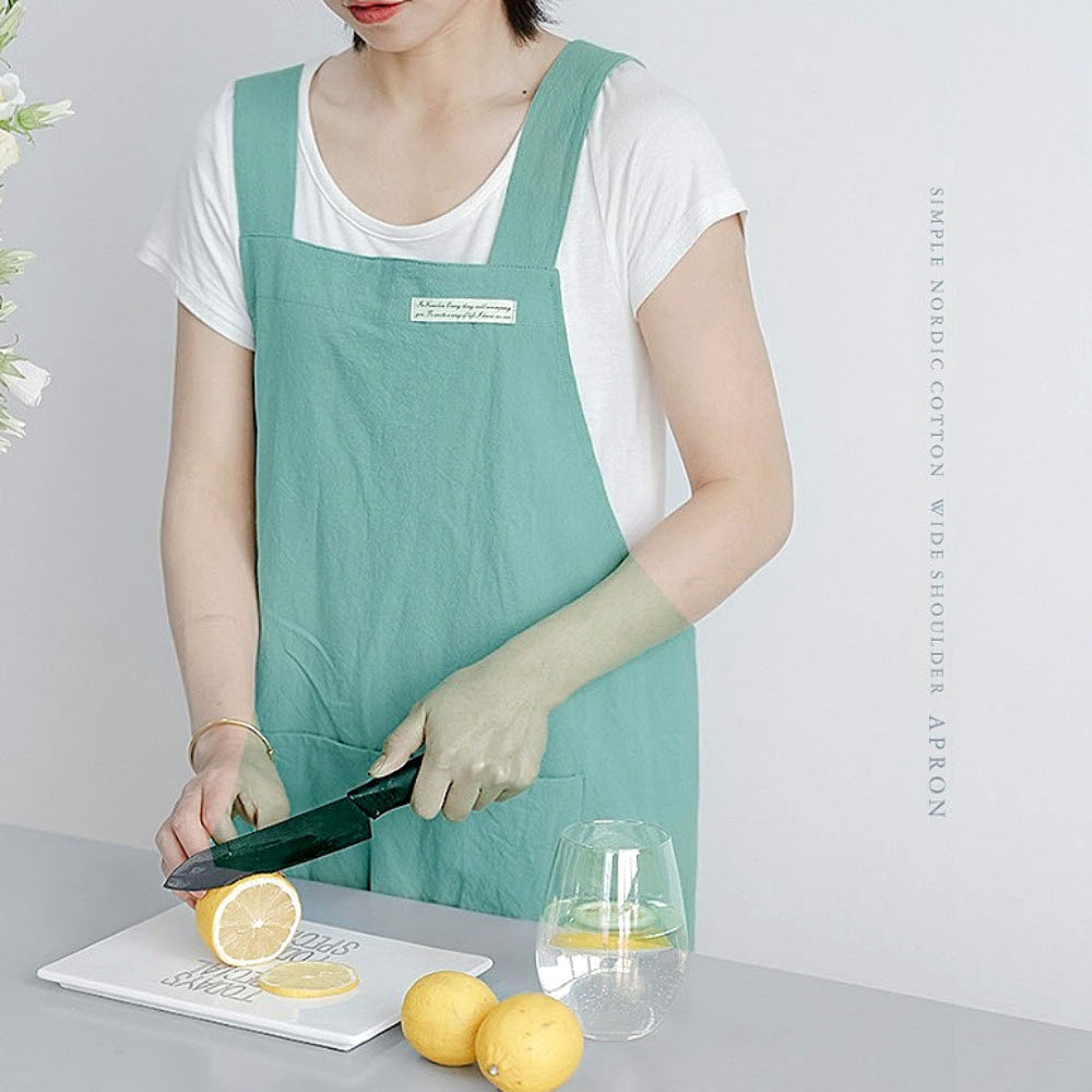 프릴앞치마 보육교사 어린이집 원피스 카페 린넨 : 와락스토어