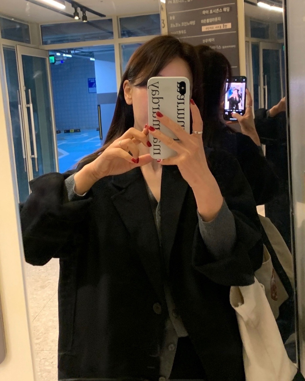 헤링본 울 핸드메이드 조끼내장 하프코트(블랙) 상세 이미지 6