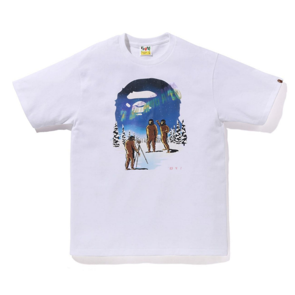 베이프 반팔티 AURORA APE HEAD TEE 1K70-110-021 - 상품 이미지