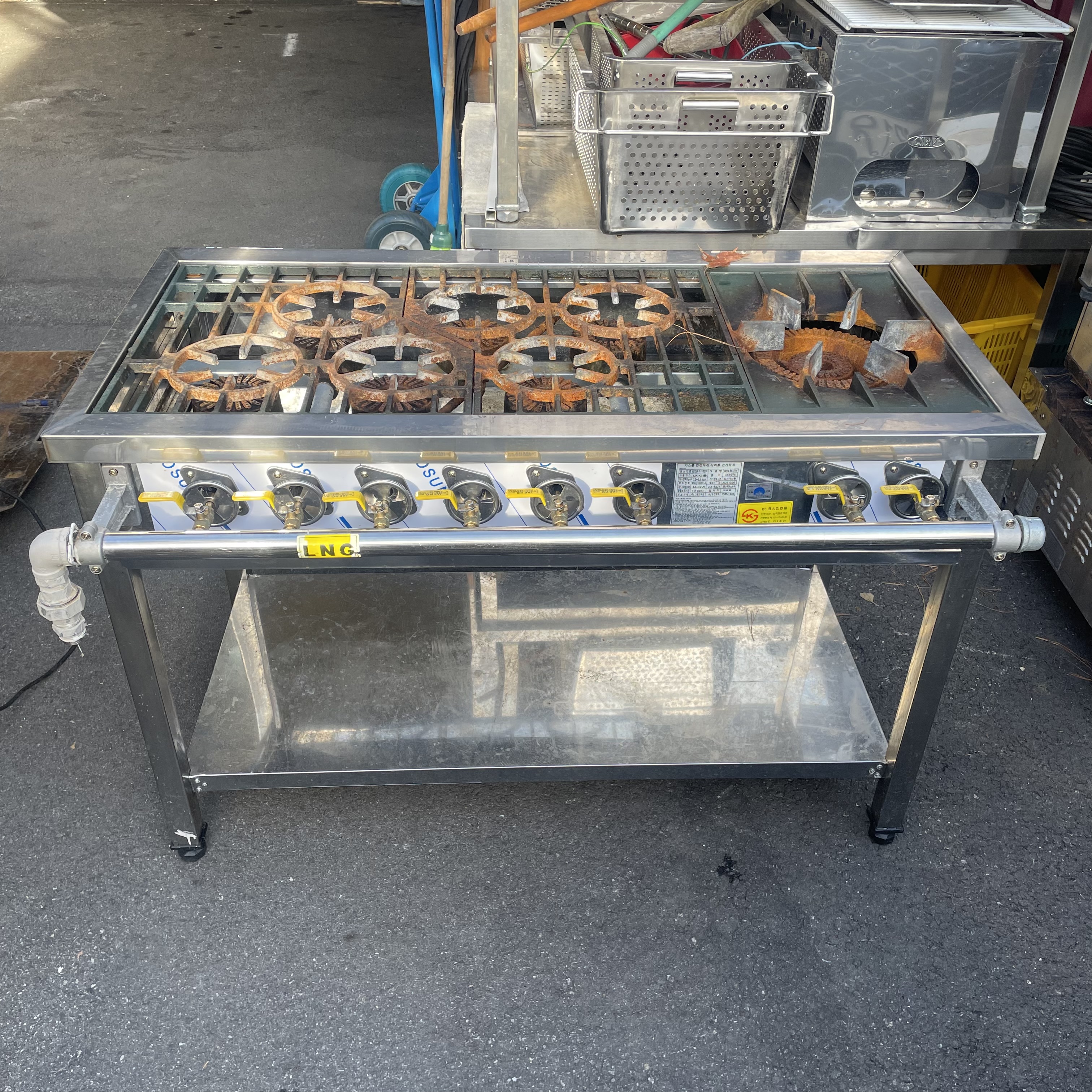 영업용가스렌지 1200 우열 업소용 간택기 간데기 도시가스 LNG