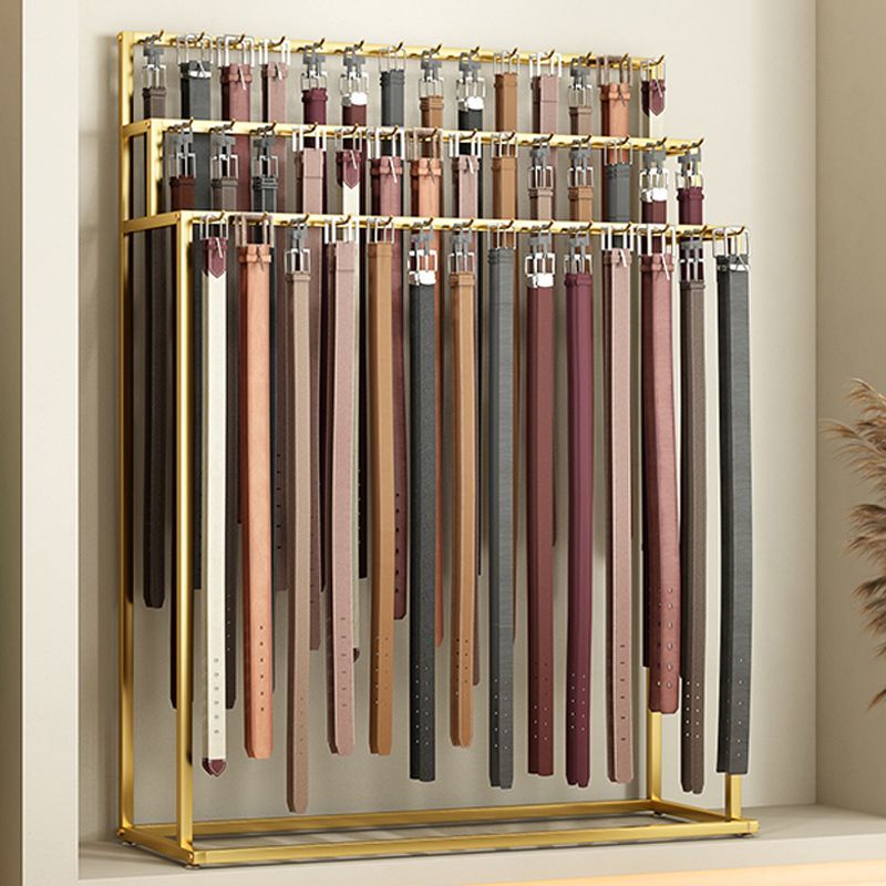벨트 선반 진열대 허리띠 판매대 디스플레이 진열장 디피 행거 블랙 60x40x150cm 후크 21개 - 상품 이미지