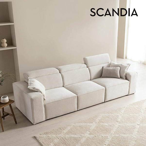 스칸디아 헤이 4인 헤드레스트 이지클린 패브릭 모듈 소파(스툴제외)