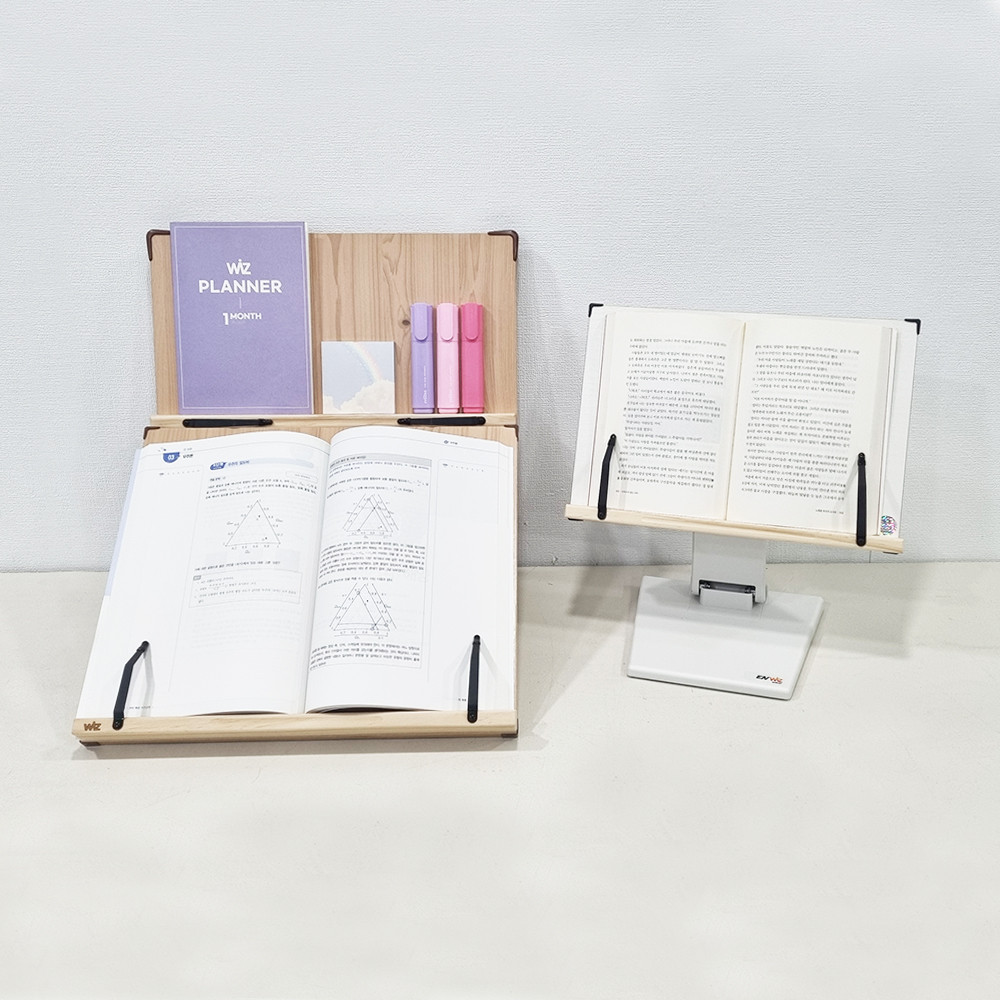 위즈 2단독서대 루미40 필기용 책거치대 원목 책받침대 각도조절 북스탠드 - 메인 이미지