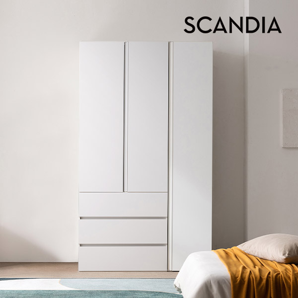 스칸디아 플랫 E0등급 1200 키큰 옷장(800 서랍형 옷장+400 일반형) - 상품 이미지