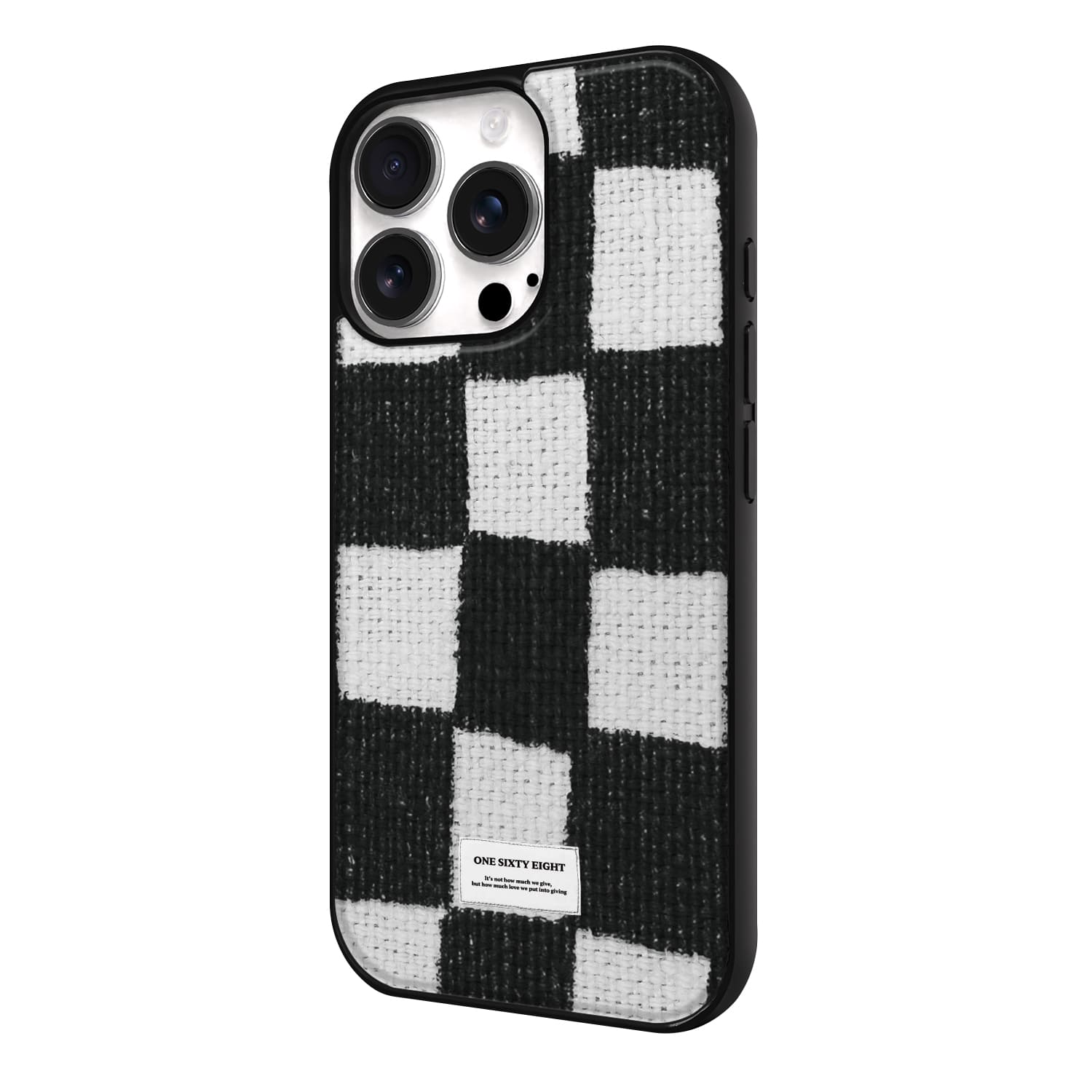 아이폰16 프로 맥세이프 케이스 커플 스웨이드 니트 체크 블랙 - 상세 이미지 4
