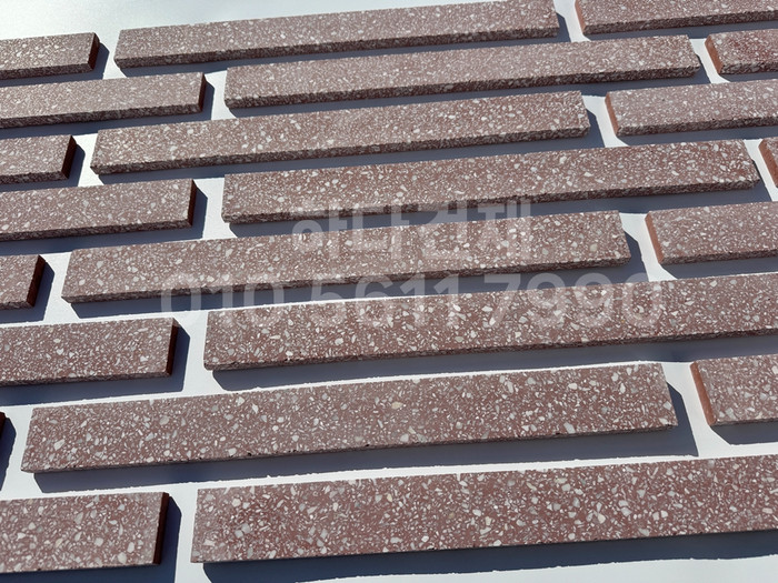 테라조 모노타일 500x50x12T 레드 / 하다건재 와이드벽돌타일