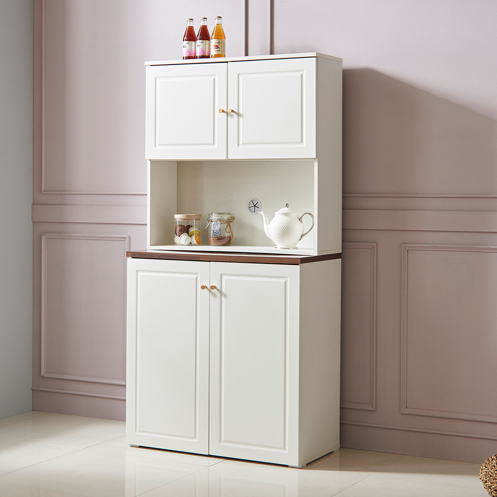 장인가구 다이닝 홈 카페장 펜트리 도어형 상부 수납장 세트 800 주방수납장