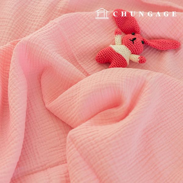 이중 요루 거즈 원단 대폭 면 워싱 천 무형광 크리미 25종 한마