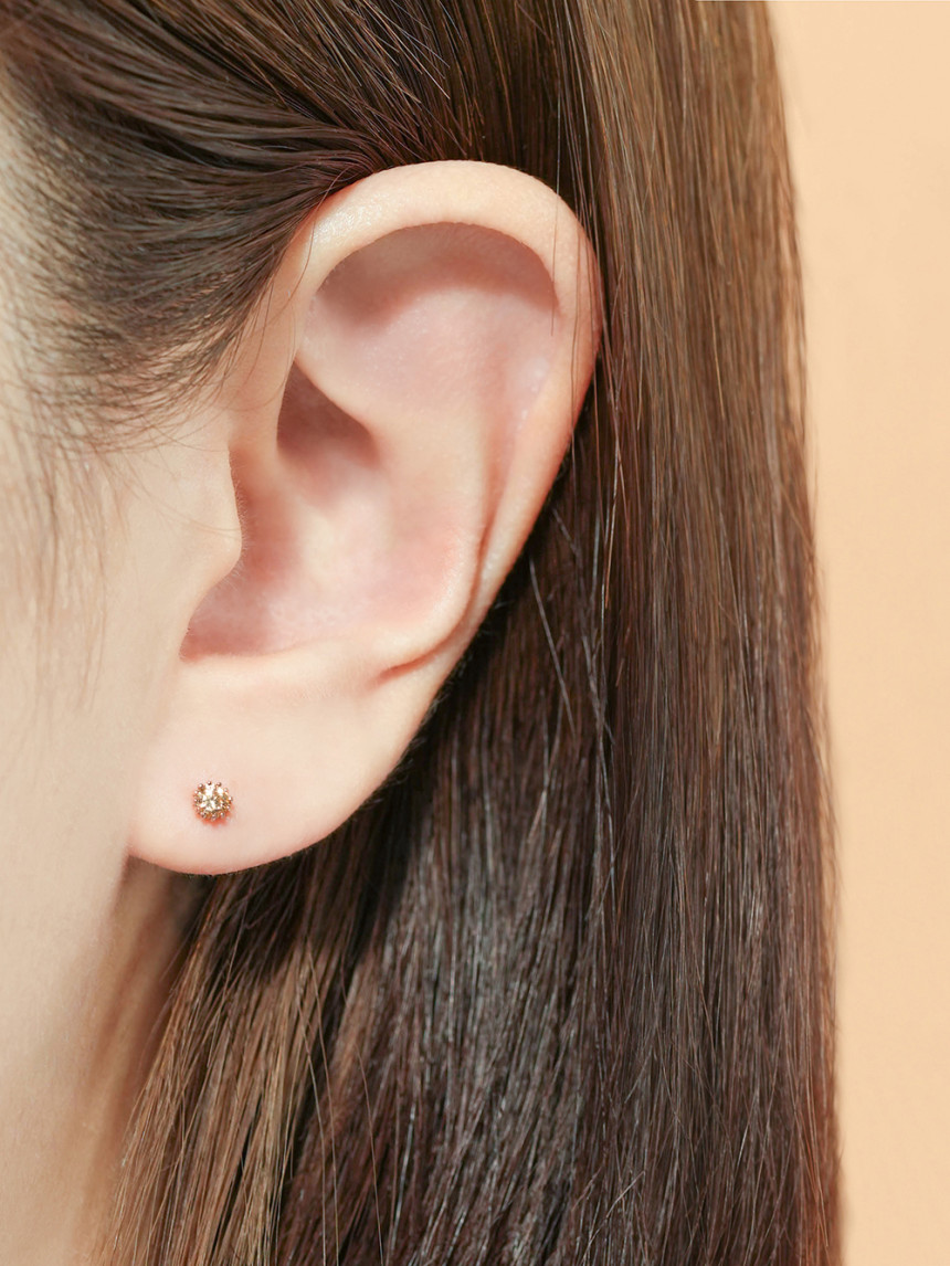 [1mm/1.2mm]14K 인터널 모이사나이트 다이아 샤이닝 라블렛 피어싱 귀걸이 이미지 6