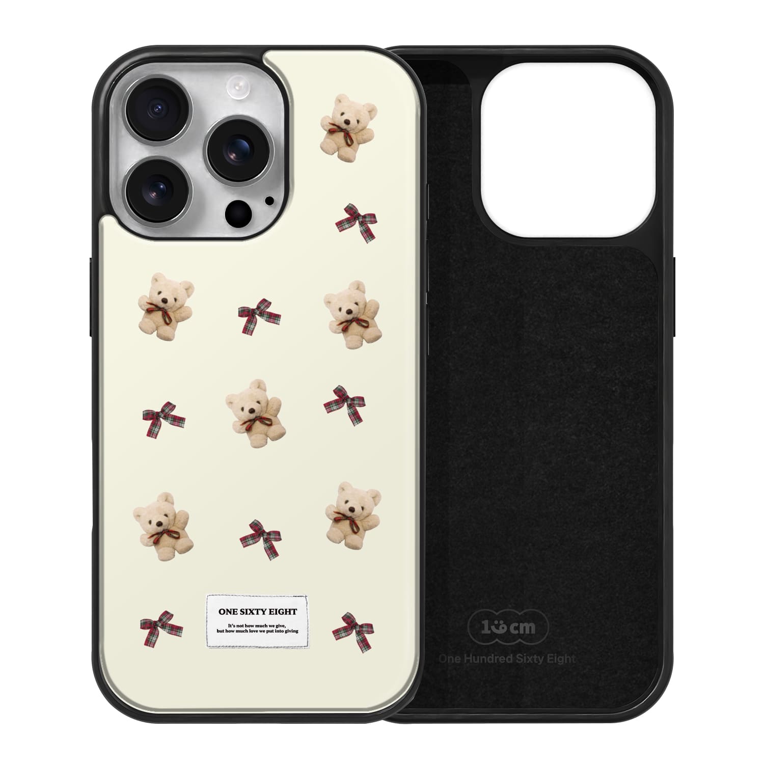 아이폰16 프로 맥세이프 케이스 자석 스웨이드 크리스마스 베어 패턴 - 상세 이미지 2