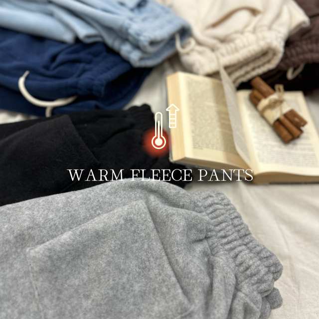 겨울 고밀도 후리스 부드럽고 따듯한 기모 비조 스냅 버튼 와이드 팬츠 - 상세 이미지 2