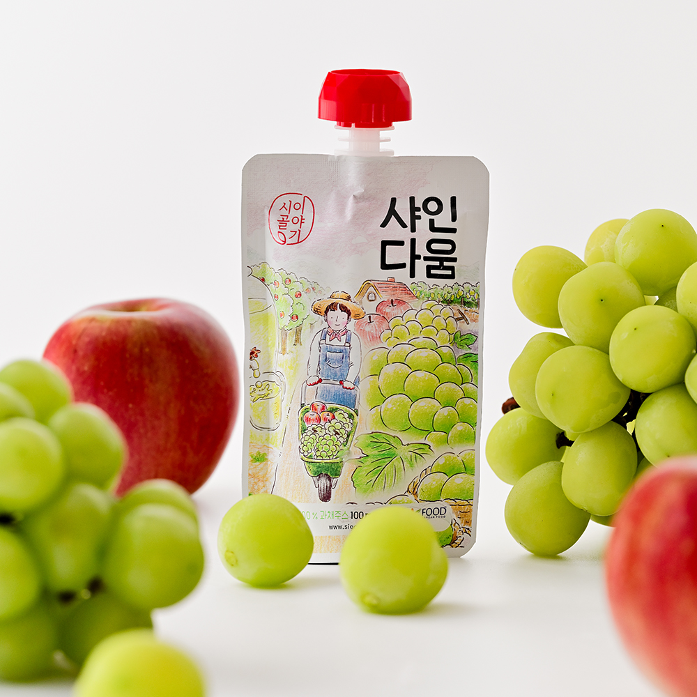 [옵션형] 샤인다움 국내산샤인머스캣과 사과를 착즙한 과채주스 100ml  20포/10포 - 상세 이미지 5