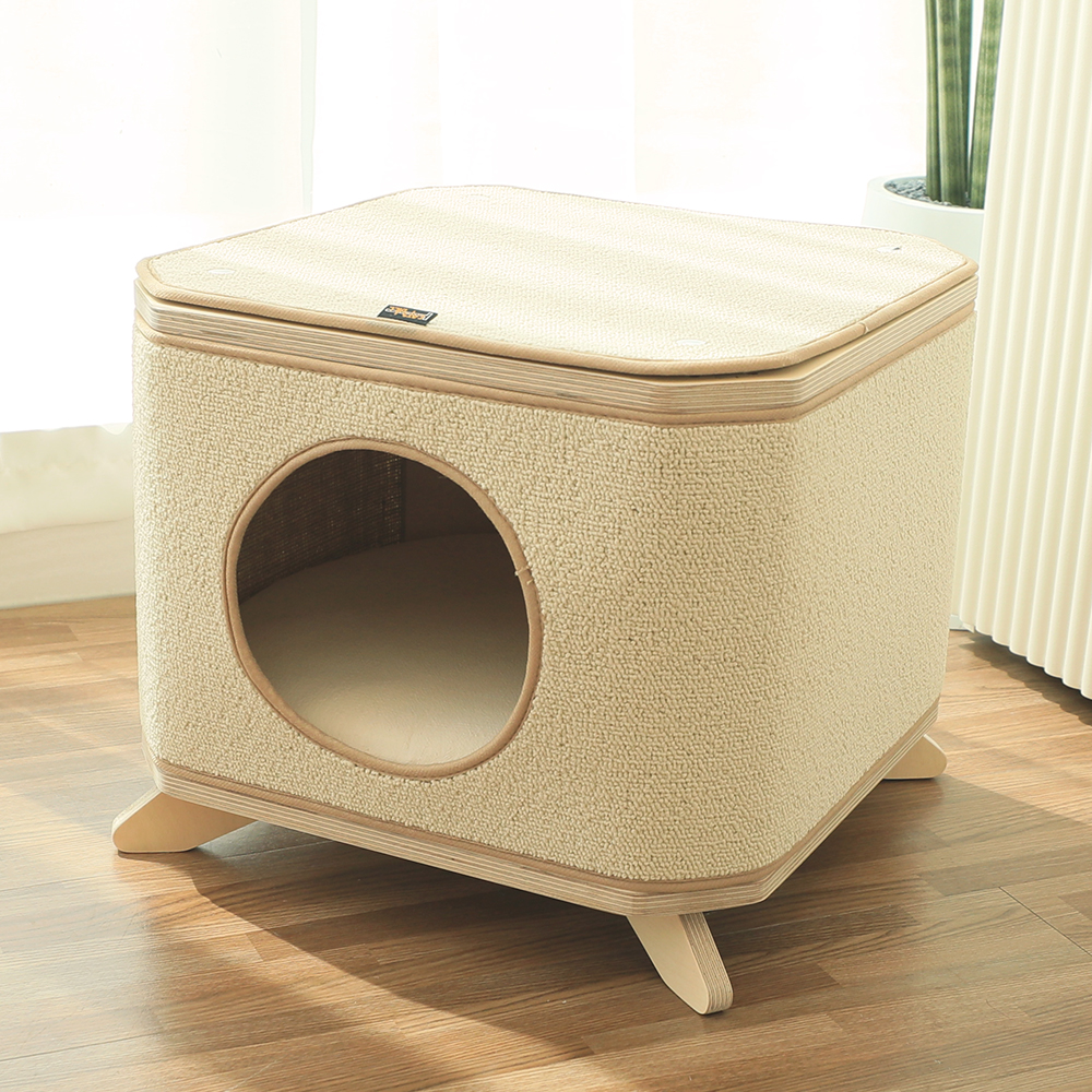 캣츠빌 강아지 고양이 원목 큐브하우스 숨숨집 스크래쳐