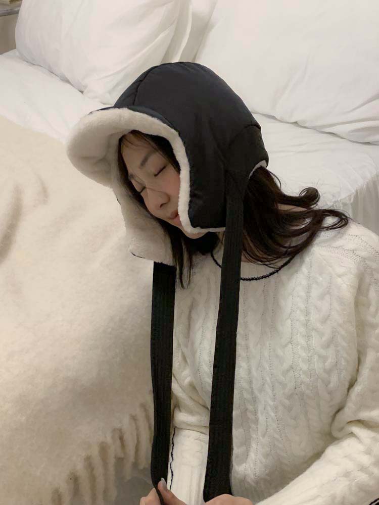 [무배] 셀프러브 치크 귀달이 햇 - 여성 방한 바라클라바 보넷 귀돌이 귀마개 귀덮개모자