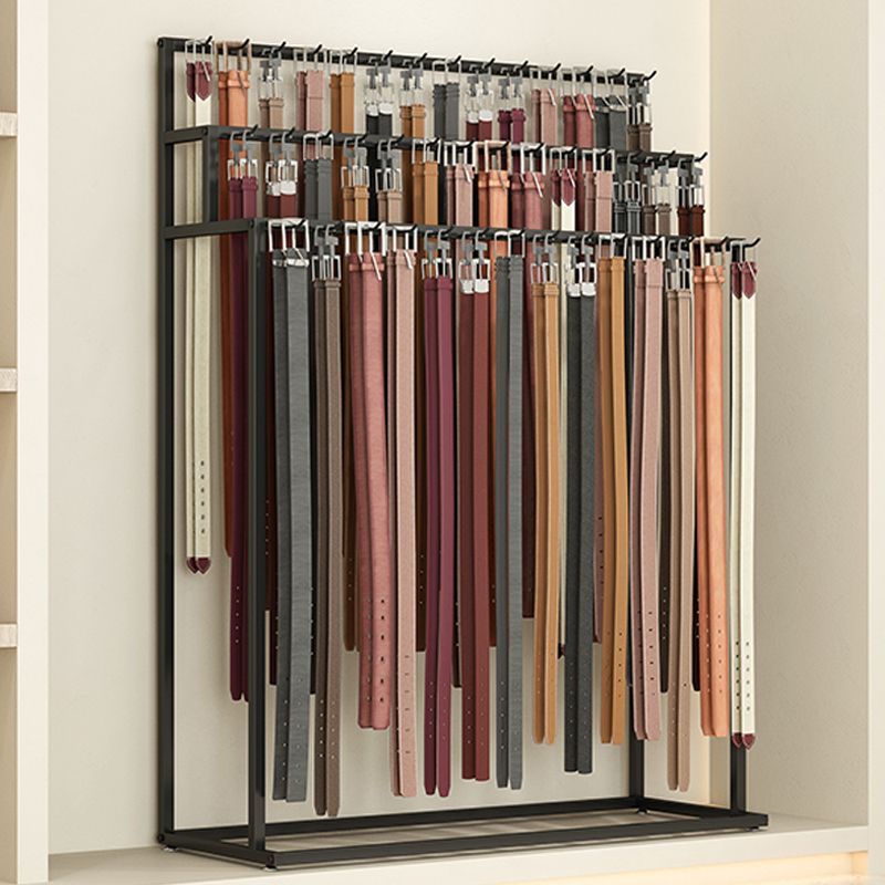 벨트 선반 진열대 허리띠 판매대 디스플레이 진열장 디피 행거 블랙 60x40x150cm 후크 21개 - 상세 이미지 2