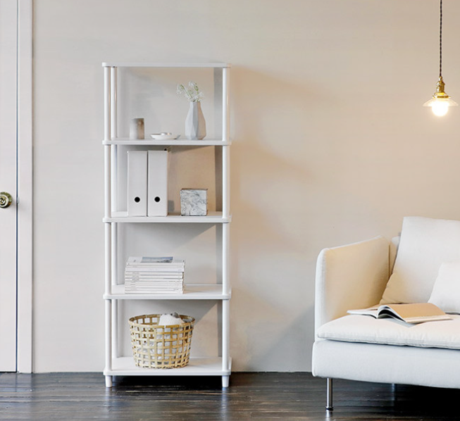 룸앤홈 조립식 진열장 선반 600x395x1520, 5단, 화이트