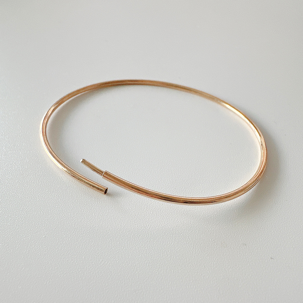 10K 14K 할로우 뱅글 팔찌 통팔찌 파이프링