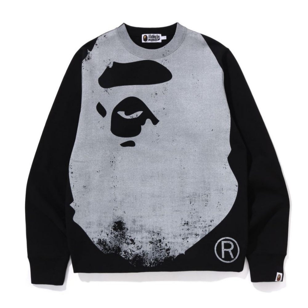 베이프 긴팔티 APE HEAD OVER PRINT CREWNECK SWEAT 1K80-113-006 - 상품 이미지