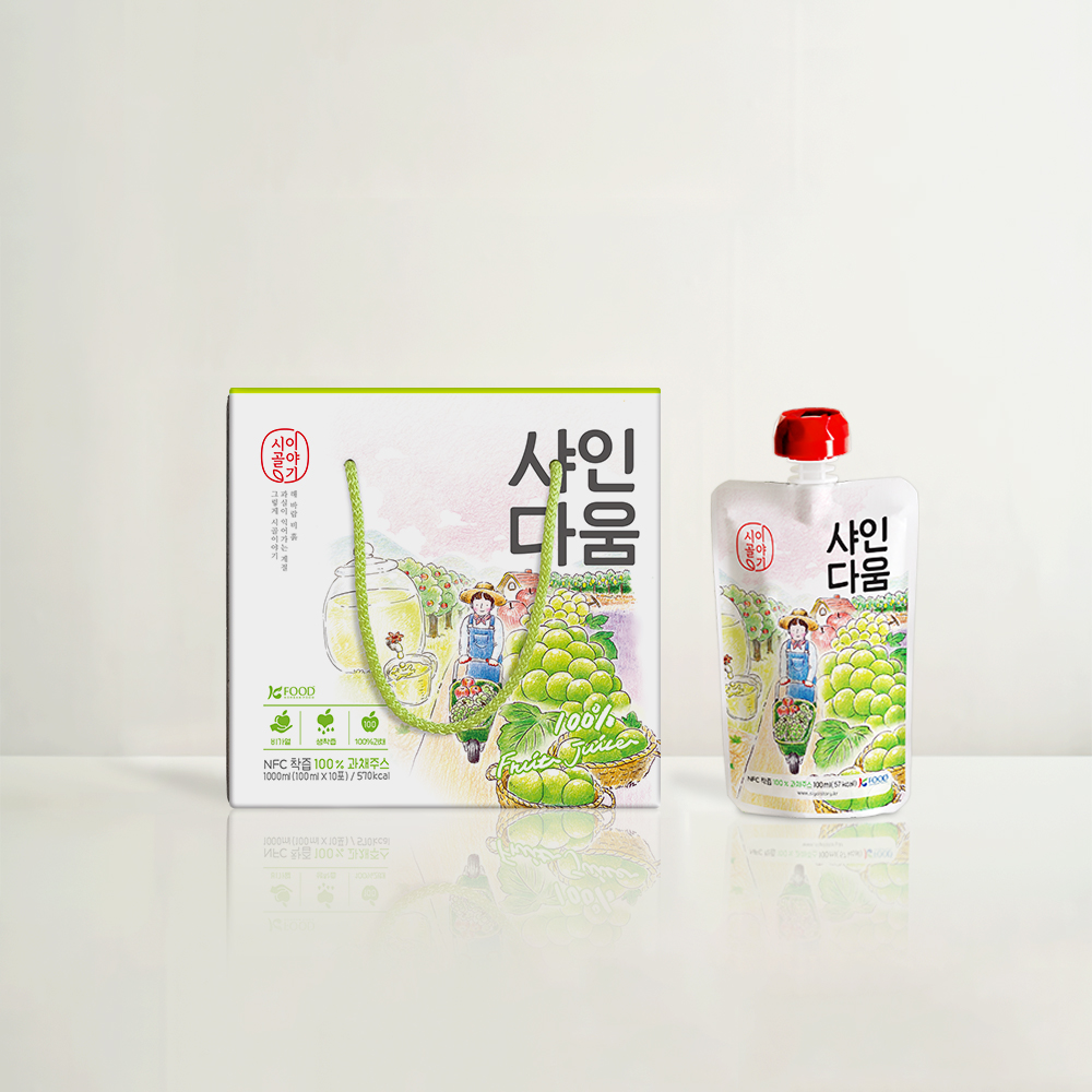 [옵션형] 샤인다움 국내산샤인머스캣과 사과를 착즙한 과채주스 100ml  20포/10포 - 상세 이미지 3