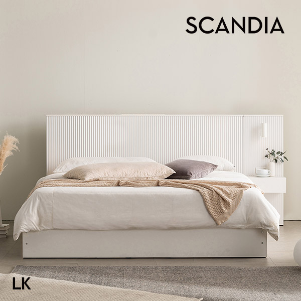 스칸디아 에센셜 템바보드 호텔 수납침대(LK)+협탁 1EA(50T 럭셔리 티타늄 독립 포켓스프링 매트리스)