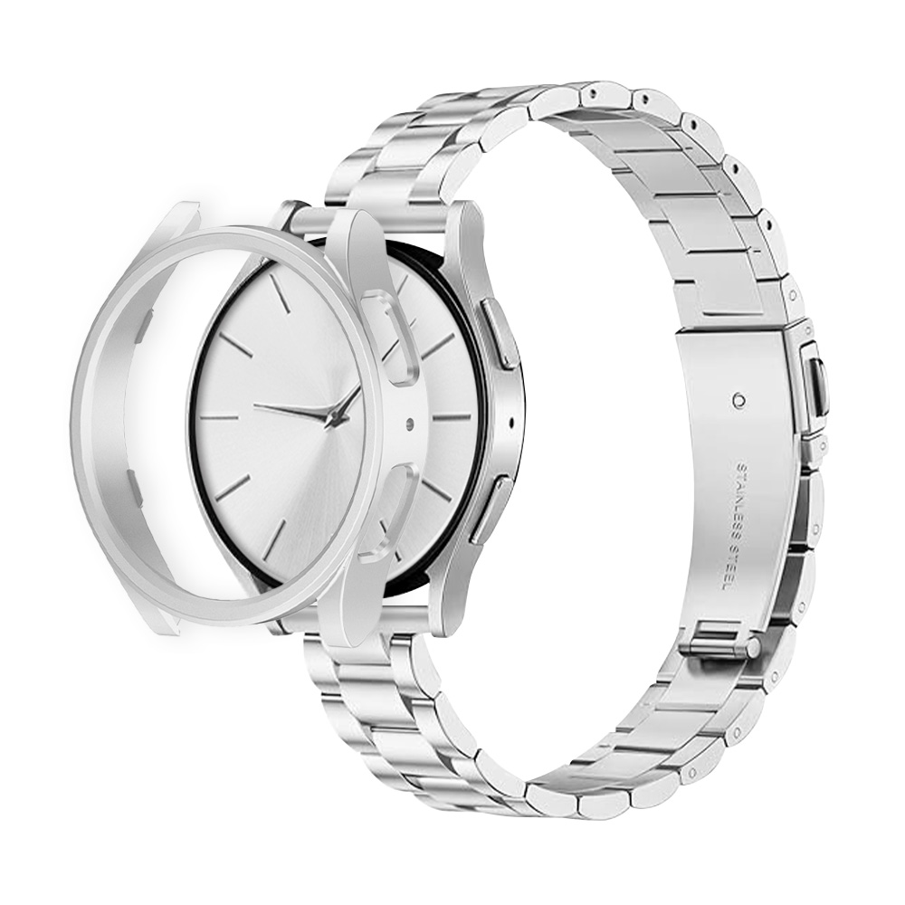 TXLX 갤럭시워치 7 6 5 4 슬림 메탈 스트랩 케이스 세트 40 43 44 45 46 47 mm