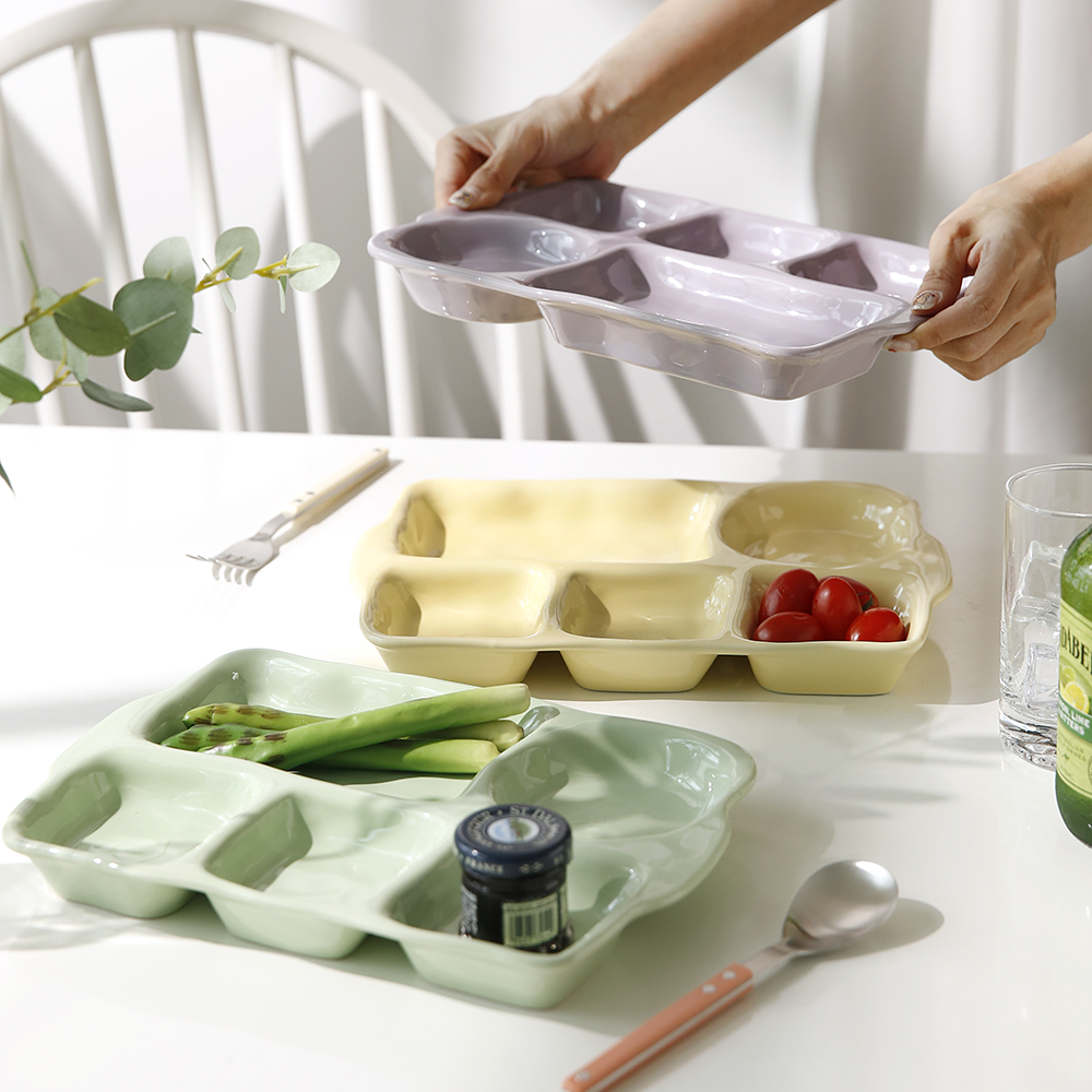 유니크 세라믹 파스텔 컬러 성인 다이어트 식판 3color